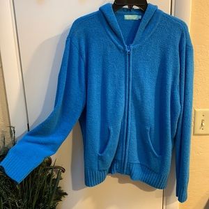 Anthony’s bright blue velour zip front hoodie size XL